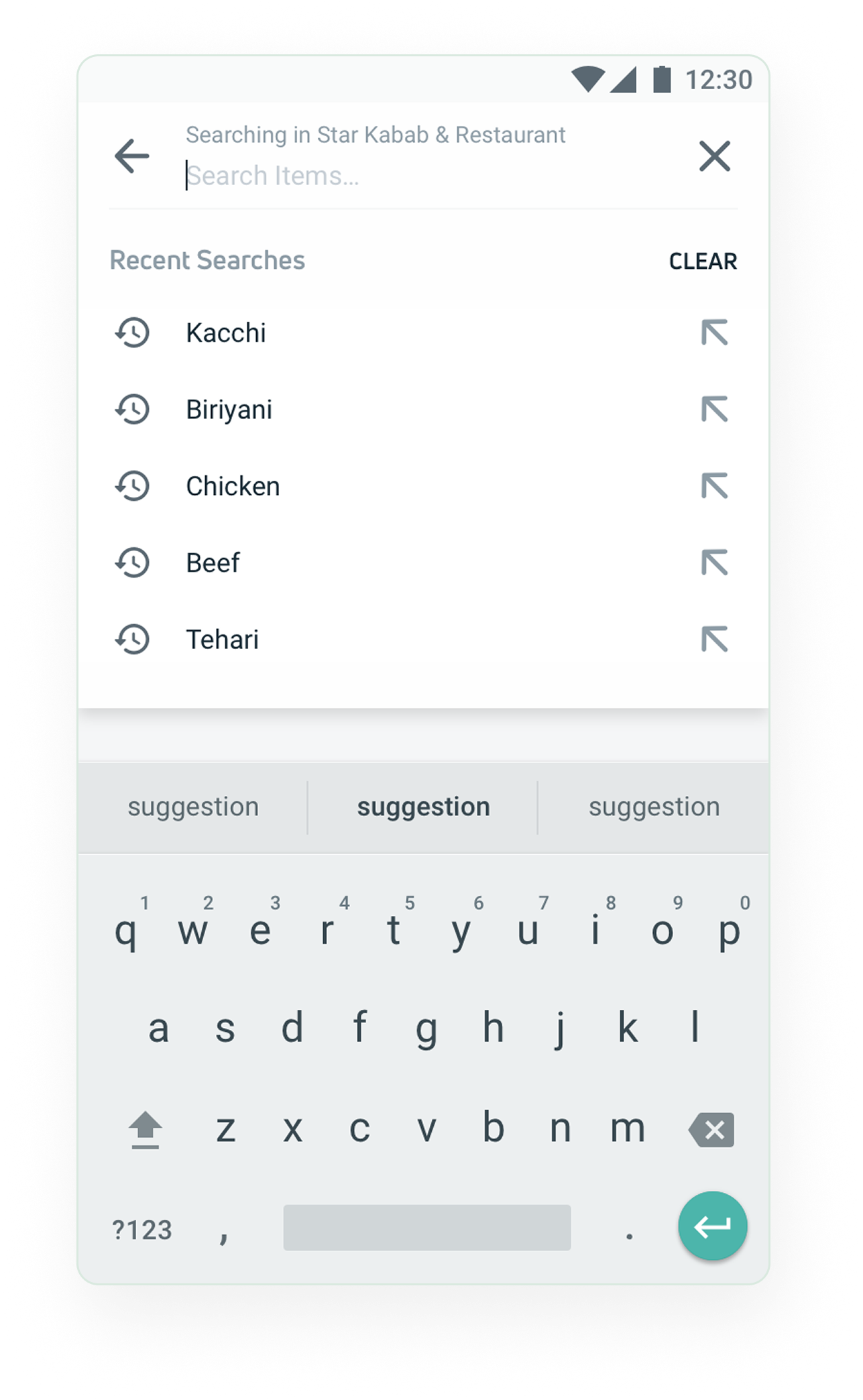 Search wireframe