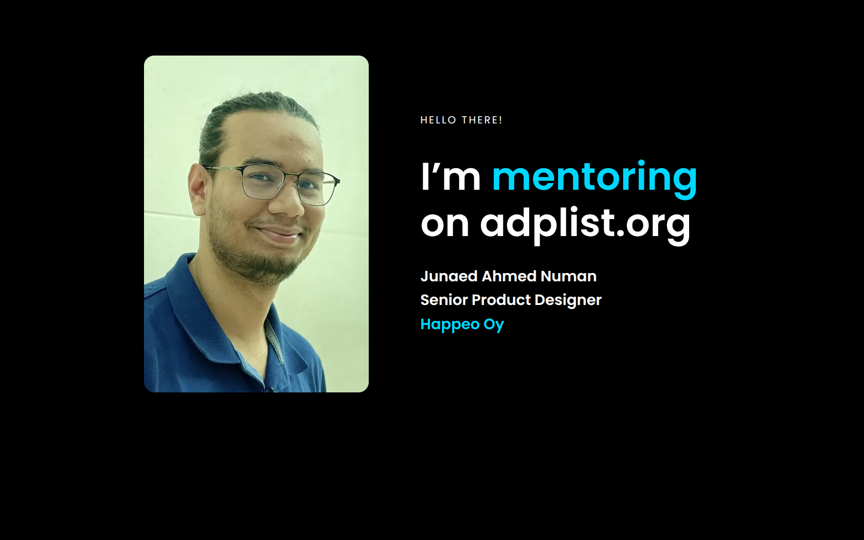 Junaed Numan — mentoring on ADPList