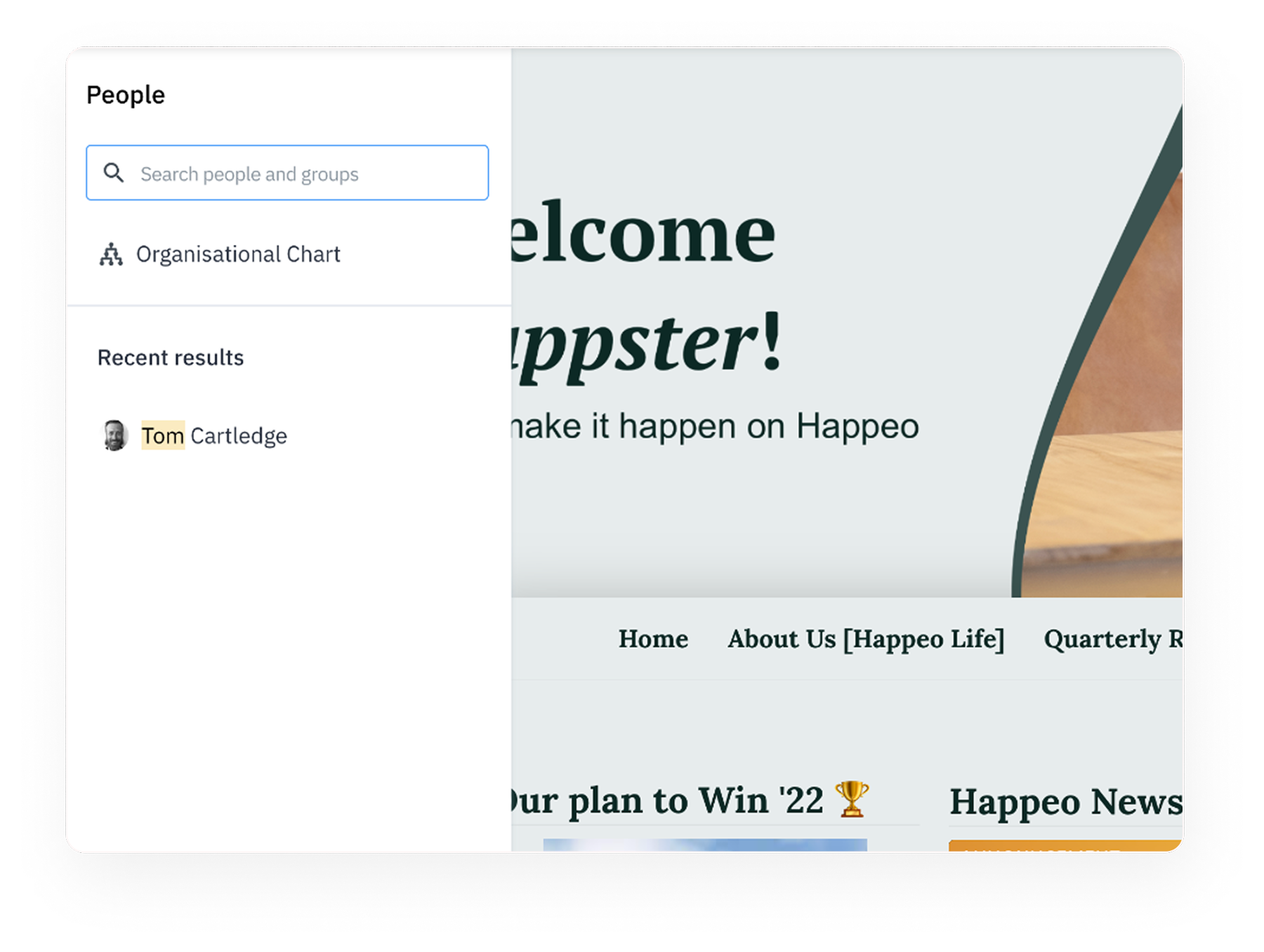 Old People Directory UI — main listing view with no filtering