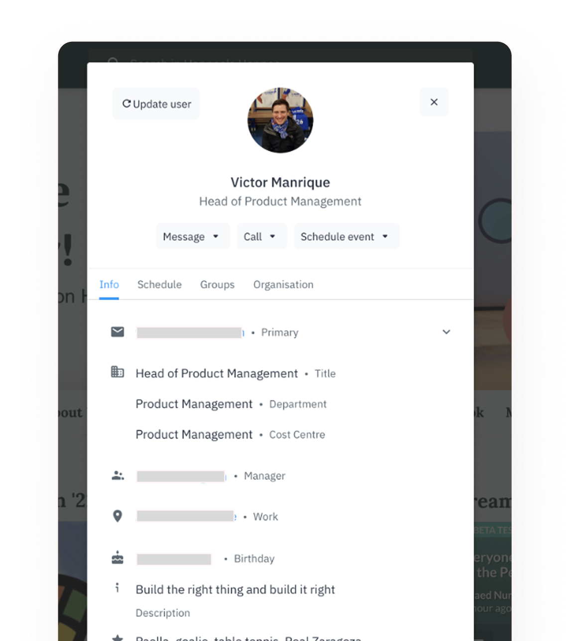Old People Directory UI — search results with minimal profile context