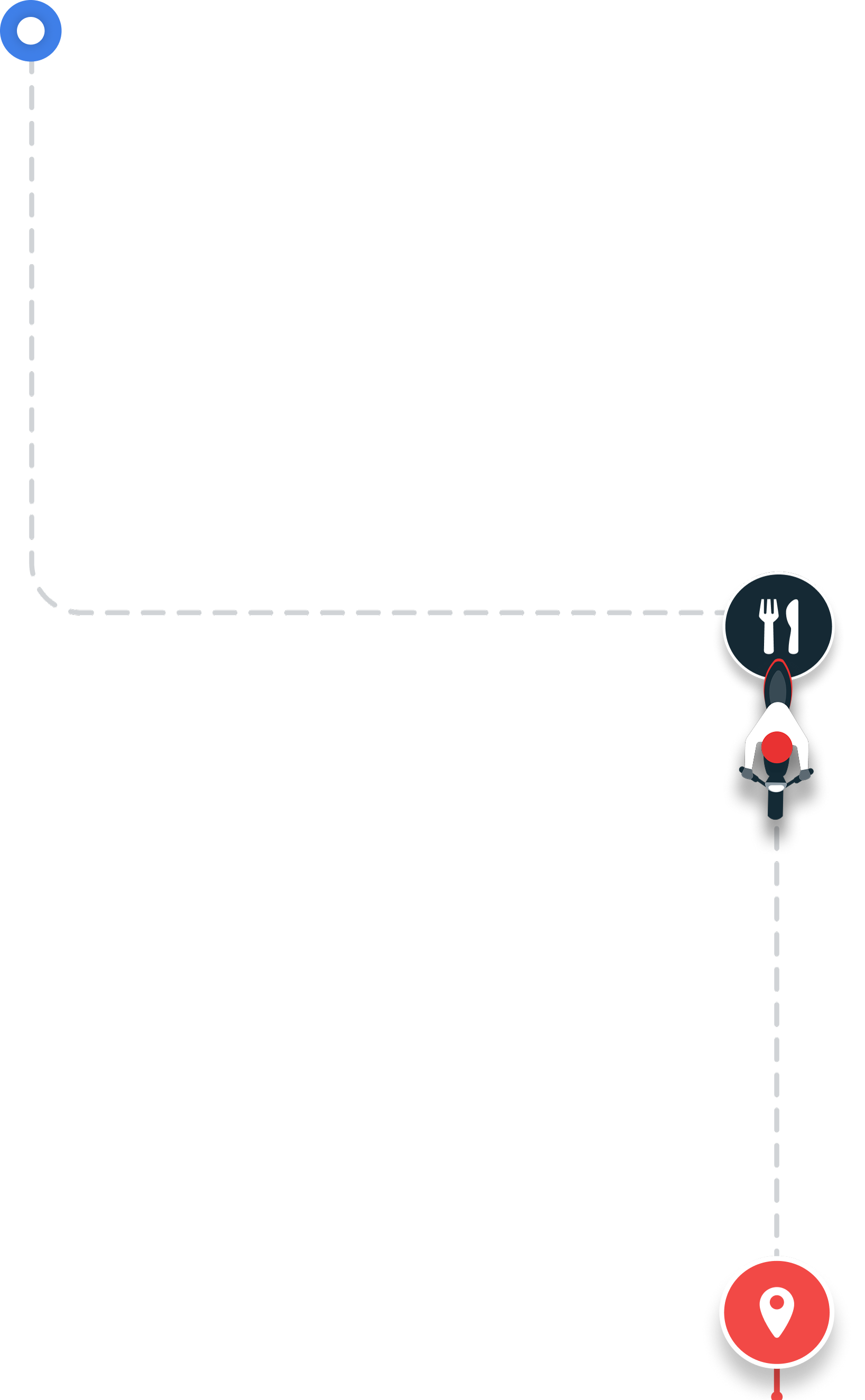 Start delivery — illustrated pickup scenario